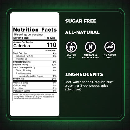 Texas Style Sugar Free Slabs Original Beef Jerky