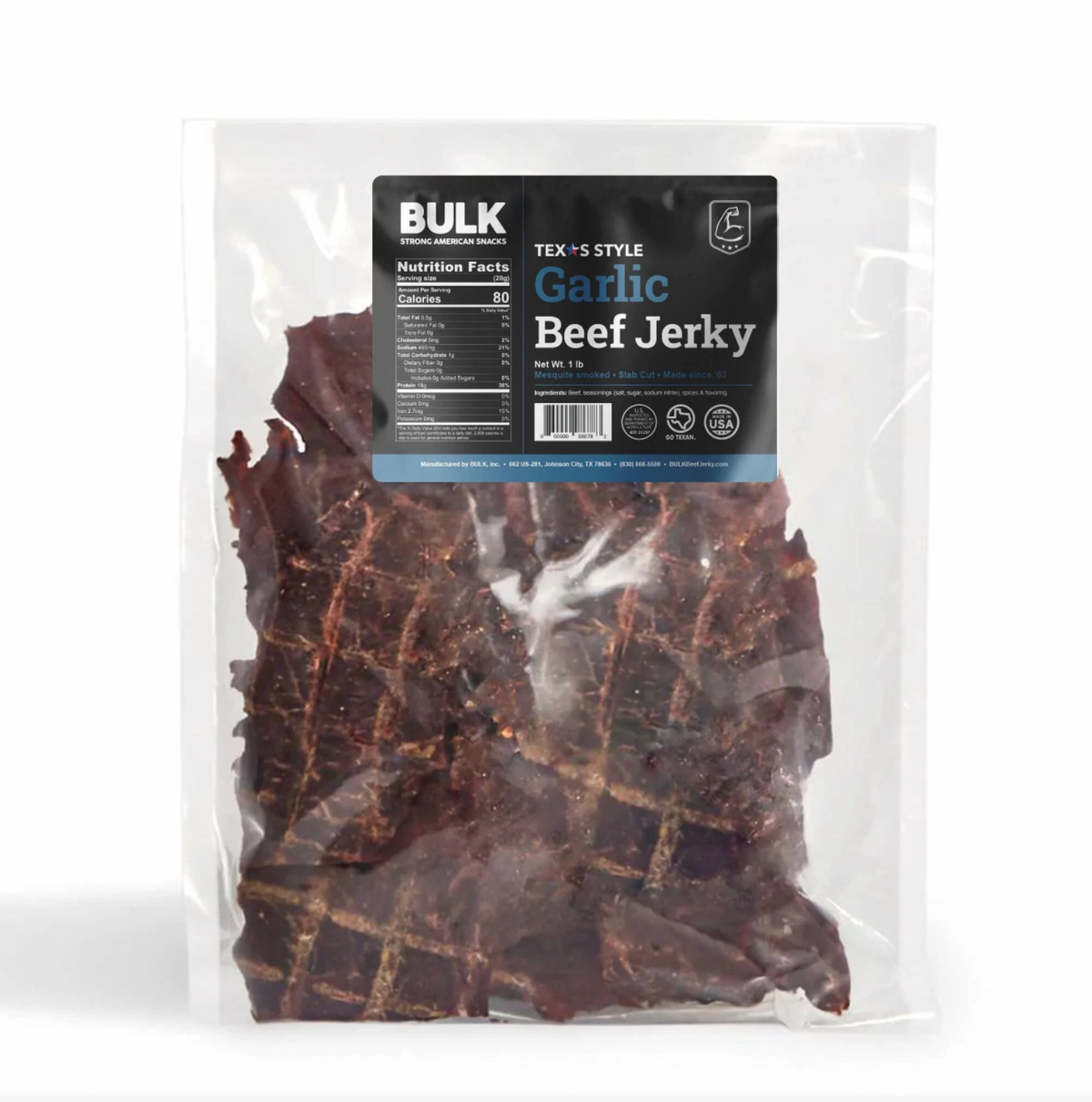 Texas Style Sugar Free Slabs Garlic Beef Jerky